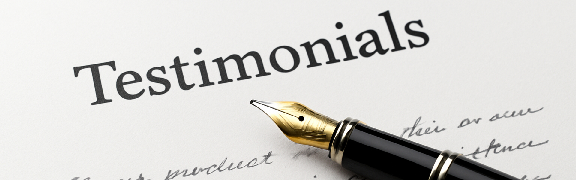 Writing testimonials with pen